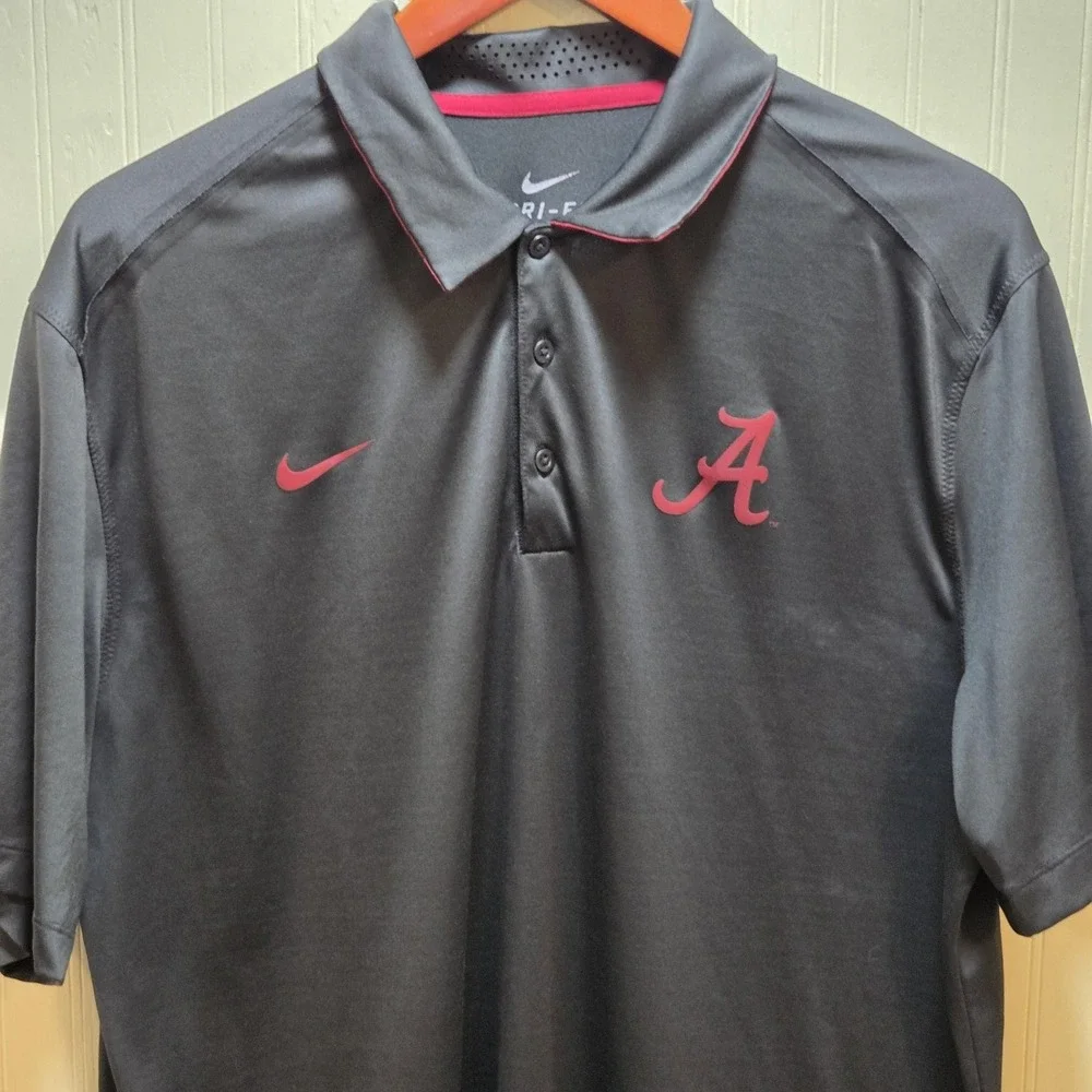 Alabama Crimson Tide Polo Shirt Mens XL Gray NCAA Football Nike Dri Fit - Picture 1 of 10